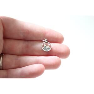 Sterling Silver Snow Capped Mountain Charm, Silver Snow Capped Mountain Charm
